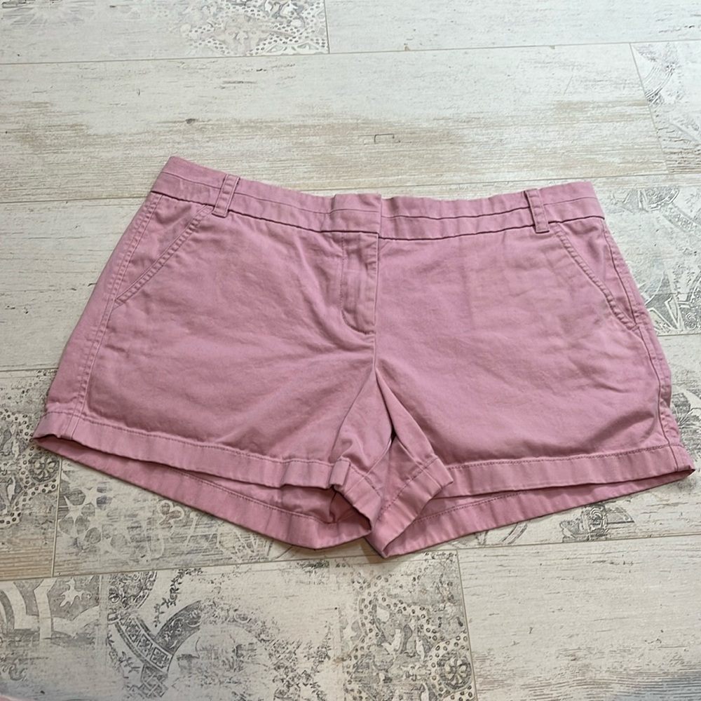 J. Crew Chino Light Pink Purple Shorts 100% Cotton Size 12